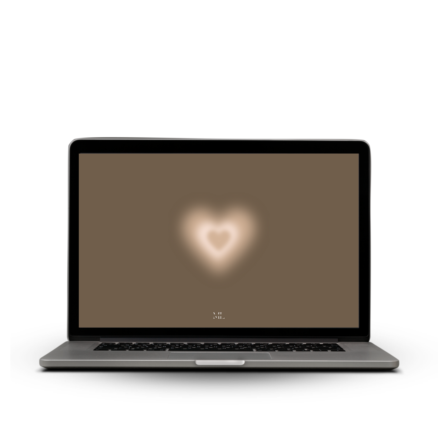 Hintergrund Laptop Herz braun