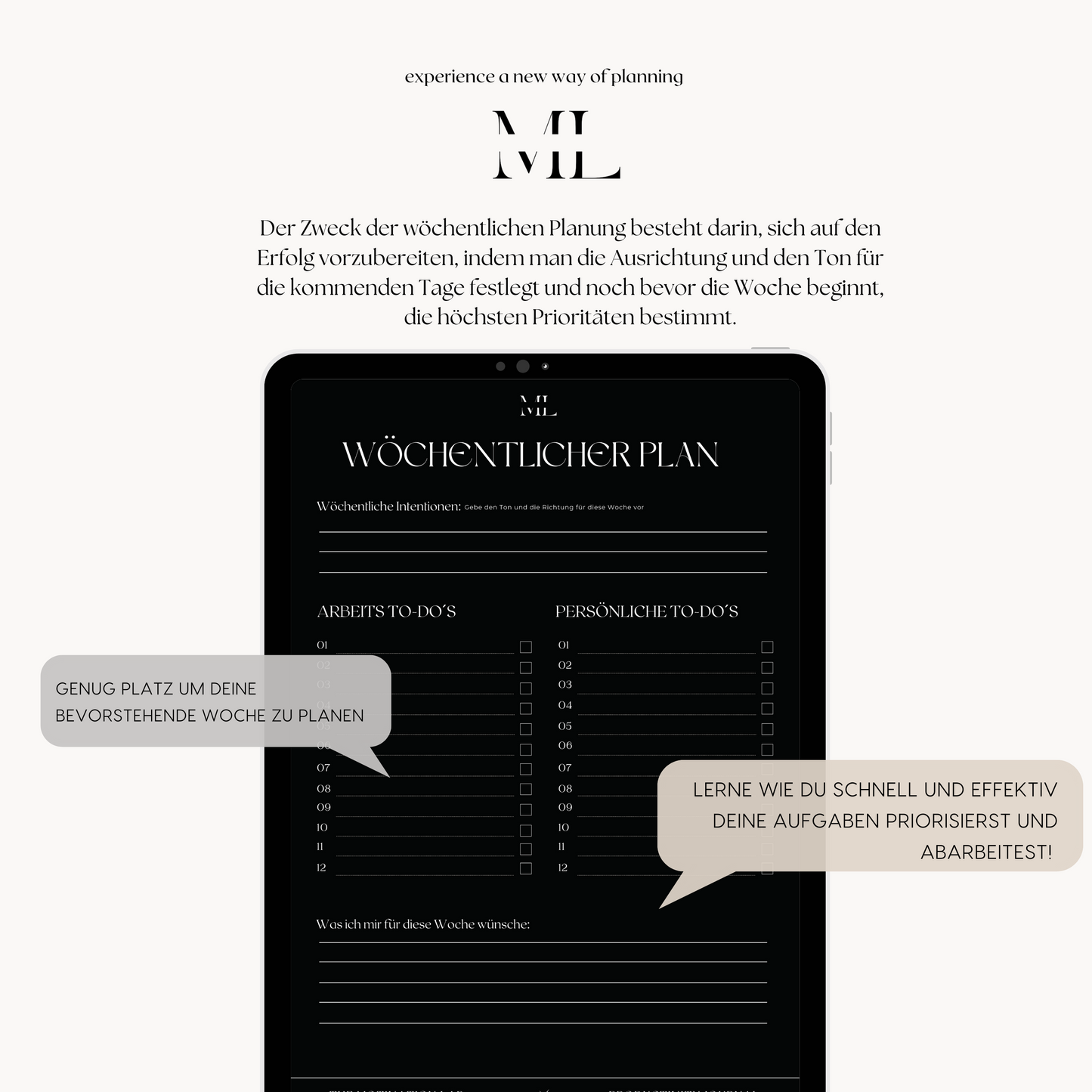 Productivity Journal DARK (Deutsche Version)