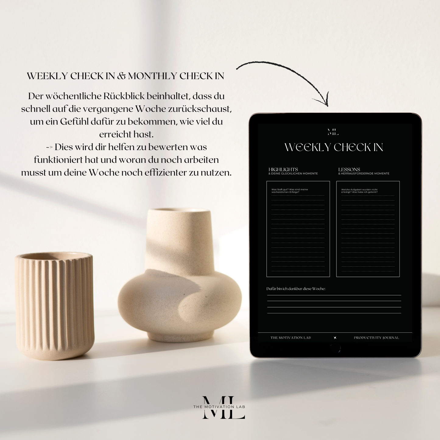 Productivity Journal DARK (Deutsche Version)