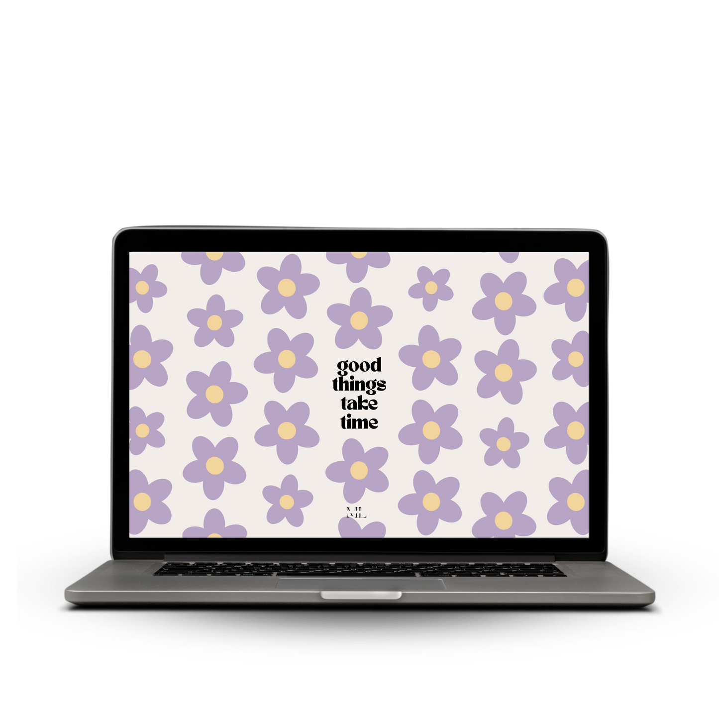 Hintergrund Laptop “Good things take time“