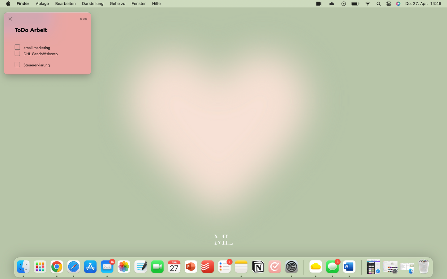 Hintergrund Laptop Herz grün