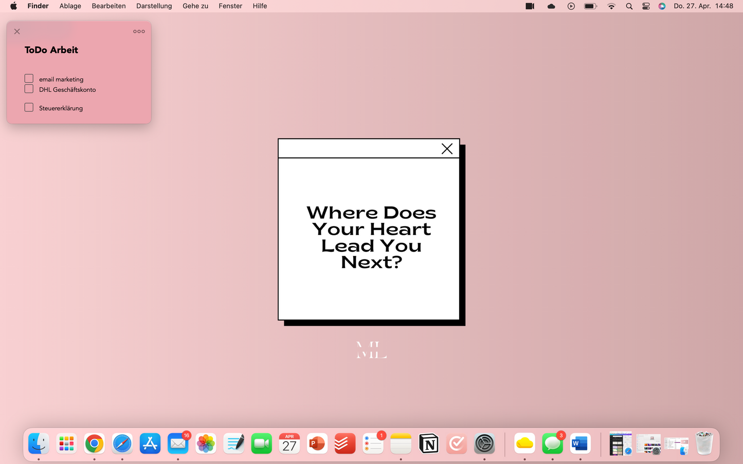Hintergrund Laptop "Where does your heart lead you next?"