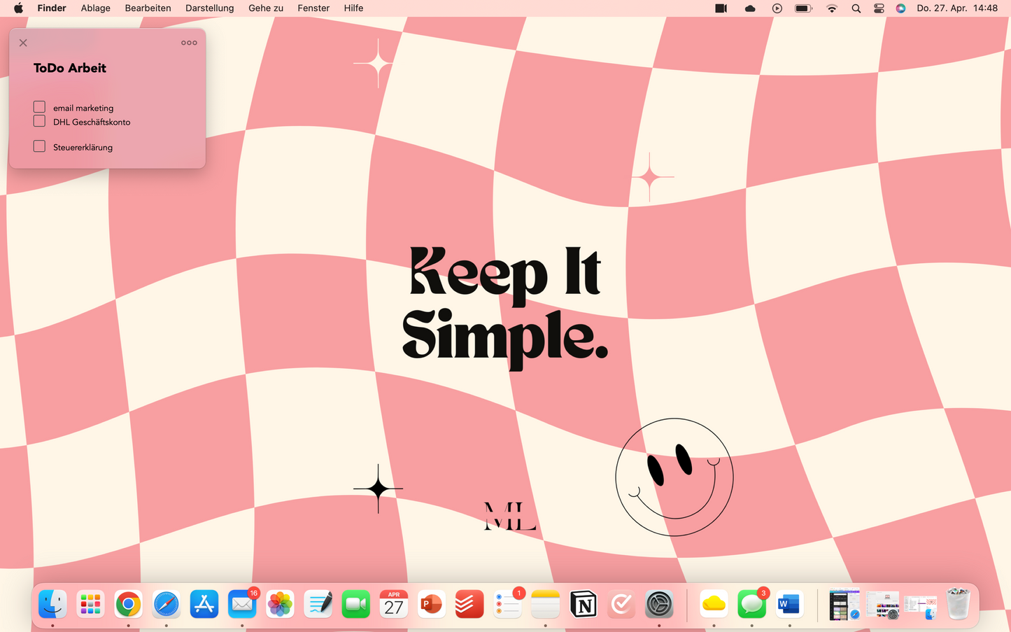 Hintergrund Laptop "Keep it simple"