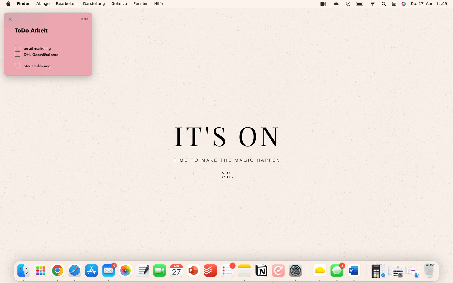 Hintergrund Laptop IT´S ON
