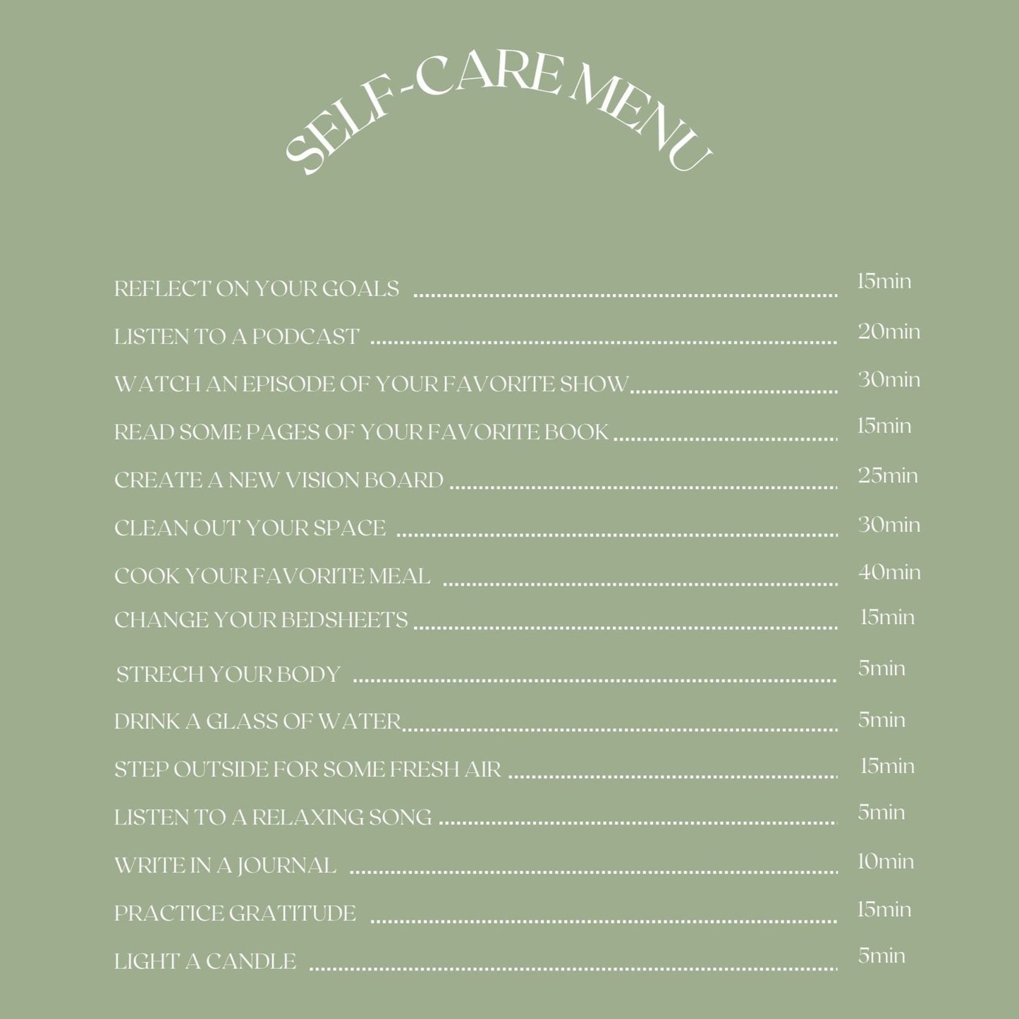 Hintergrund Smartphone Self-Care-Menu