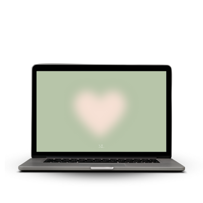 Hintergrund Laptop Herz grün