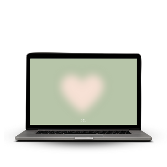 Hintergrund Laptop Herz grün