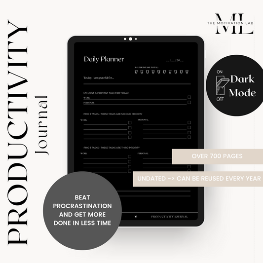 Productivity Journal DARK (Englische Version)