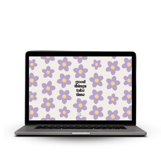 Hintergrund Laptop “Good things take time“