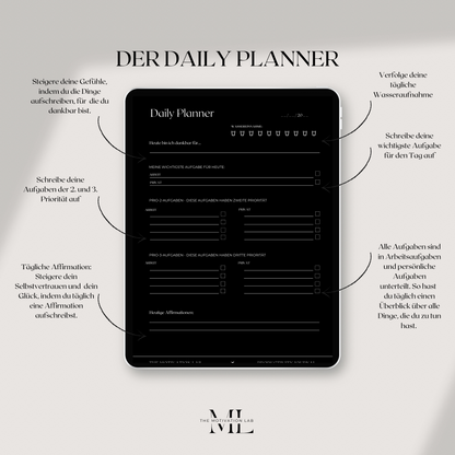 Productivity Journal DARK (Deutsche Version)