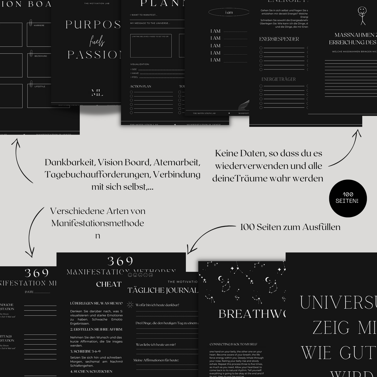 Manifestation Planner DARK (Deutsche Version)