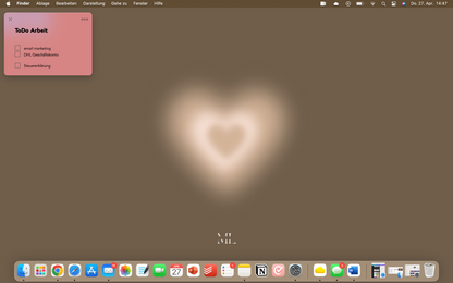 Hintergrund Laptop Herz braun