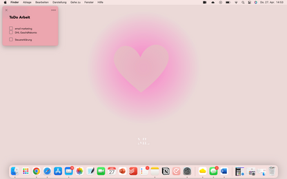 Hintergrund Laptop Herz pink