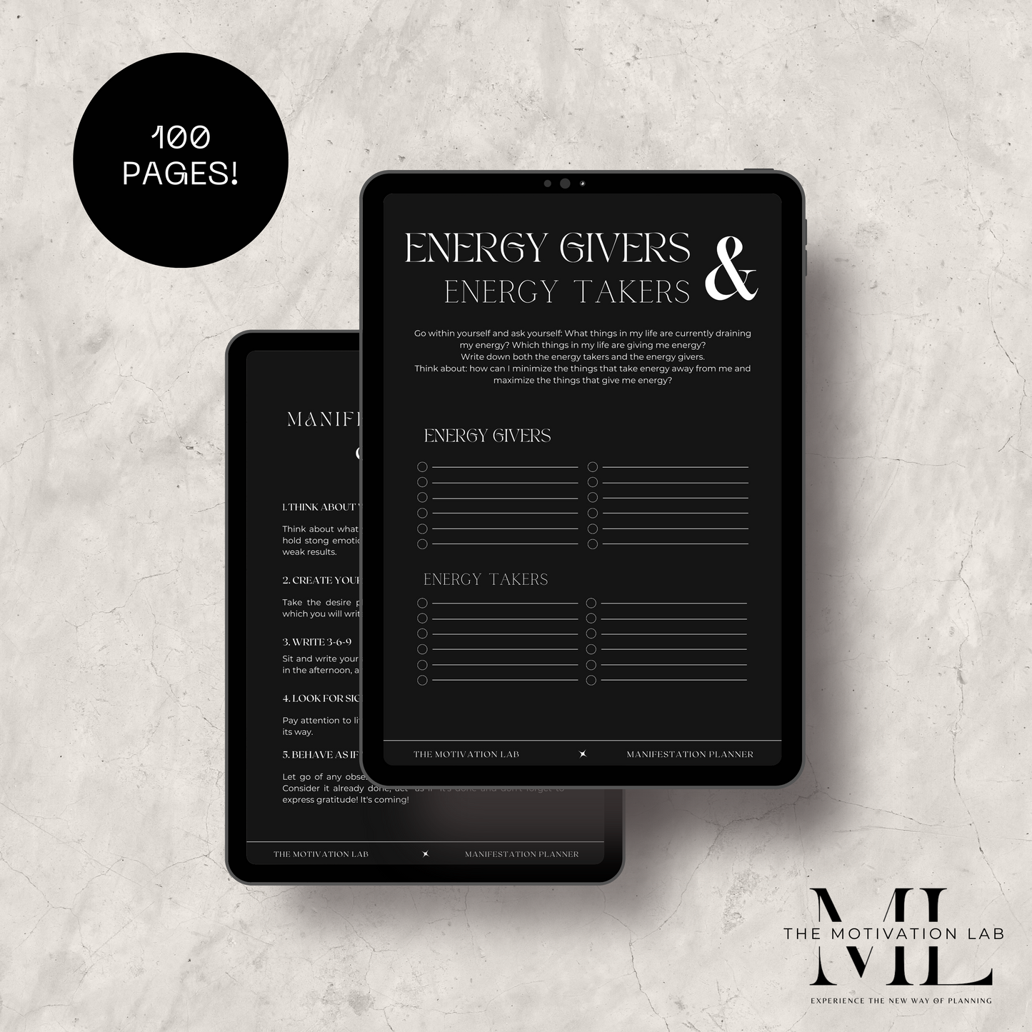 Manifestation Planner DARK (Englische Version)