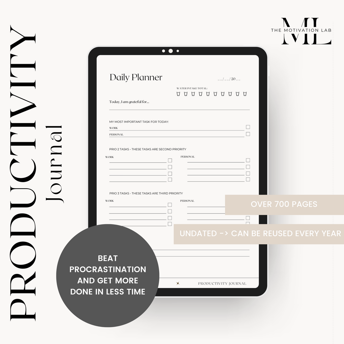 Productivity Journal (Englische Version)
